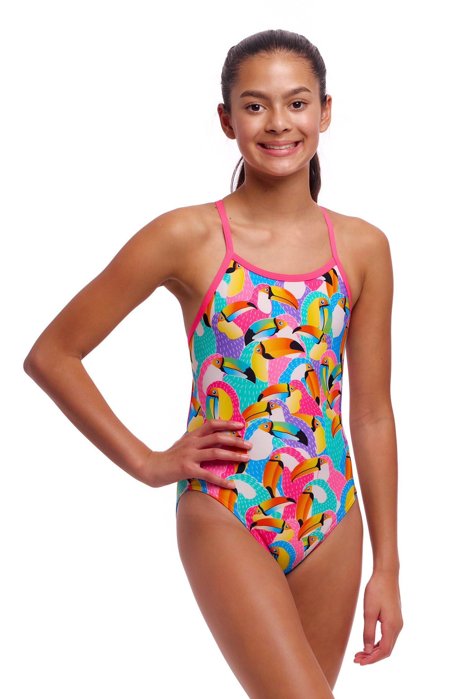 NEW! Funkita Girls Single Strap One Piece Tou By Tou-4-GB Swimwear