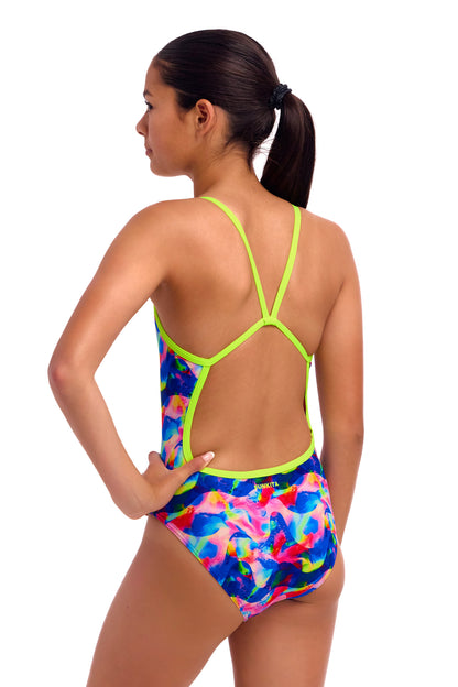 NEW! Funkita Girls Single Strap One Piece Wet Wave