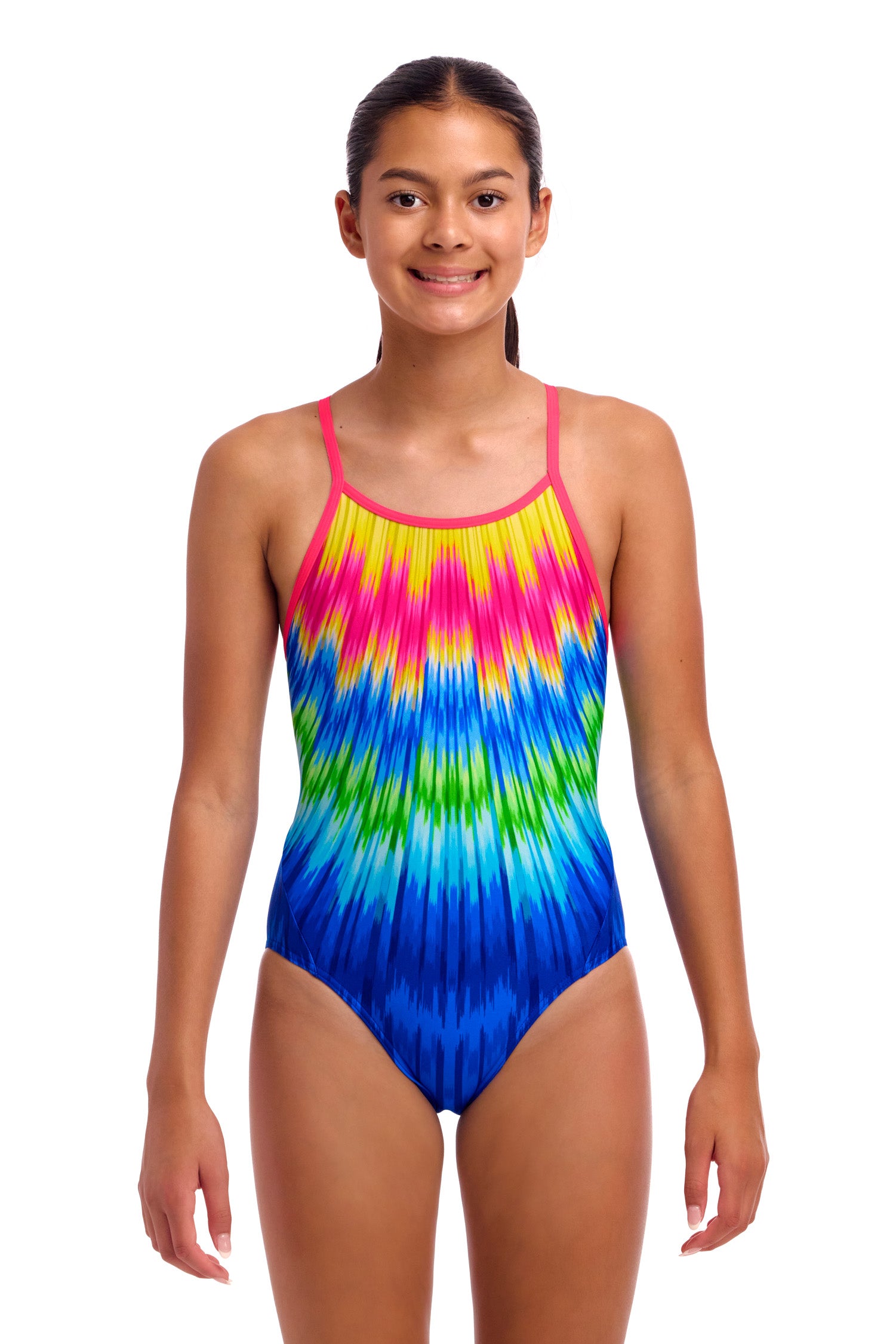 NEW! Funkita Girls Diamond Back One Piece Fly Time-front view