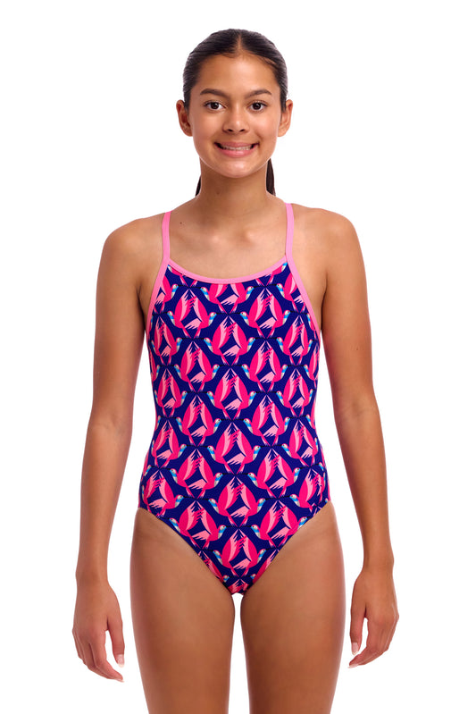 NEW! Funkita Girls Diamond Back One Piece Ho Hum-front view