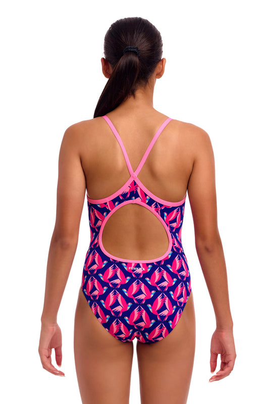 NEW! Funkita Girls Diamond Back One Piece Ho Hum-rear view