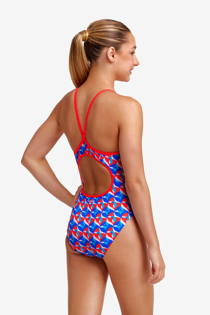 Funkita Girls Eco Diamond Back One Piece Out Foxed