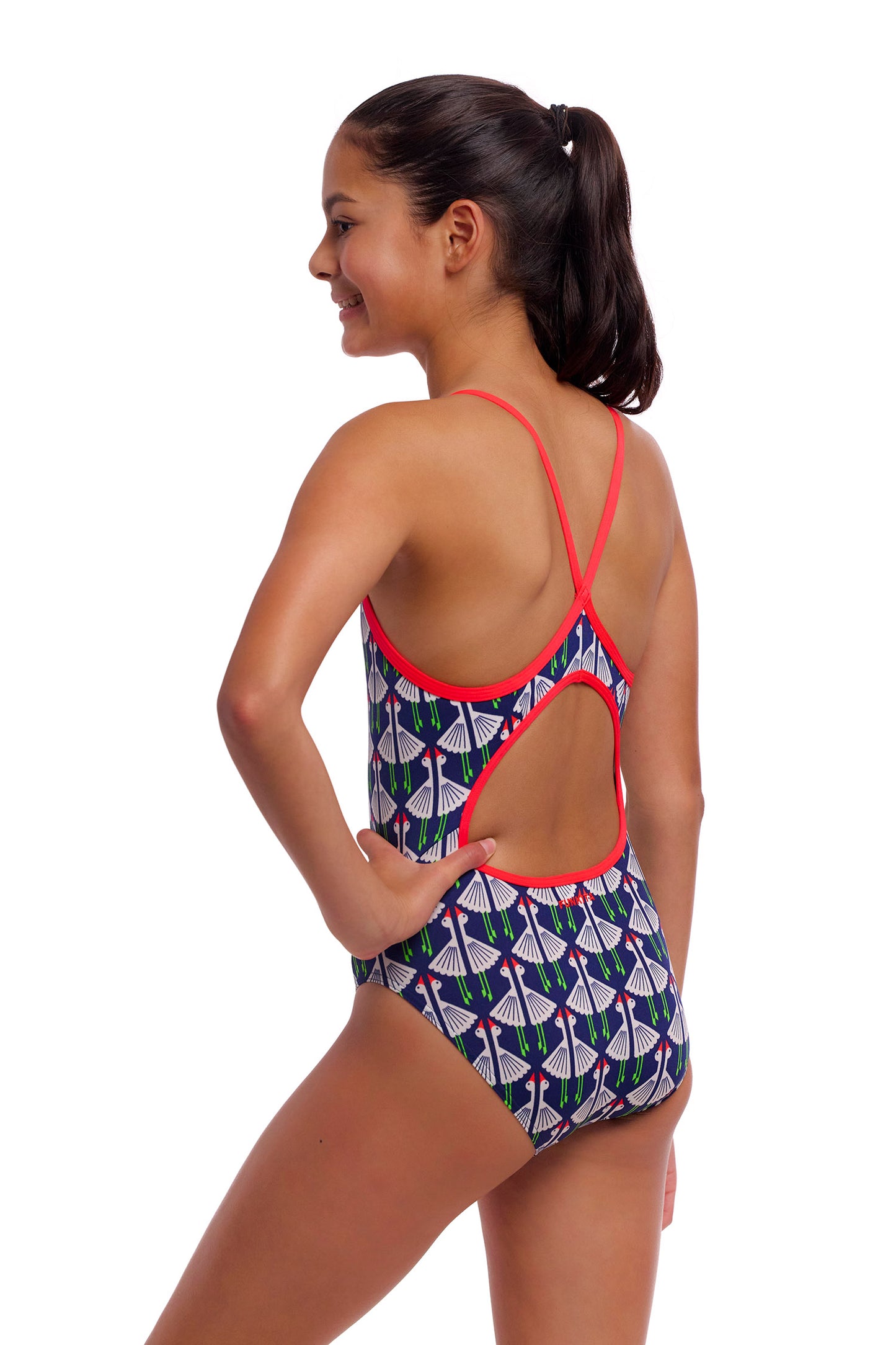 NEW! Funkita Girls Diamond Back One Piece Sitting Duck-4-GB Swimwear