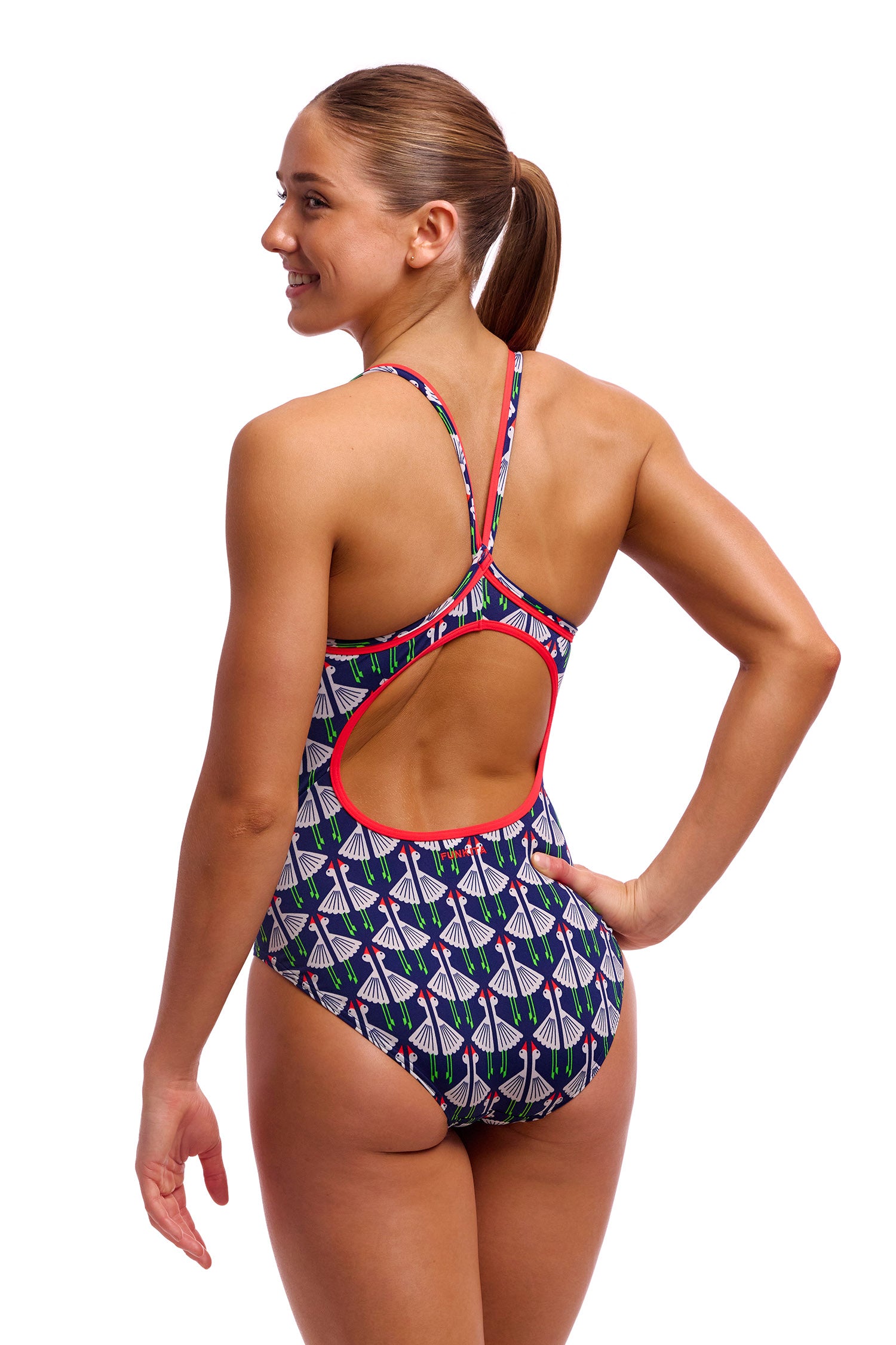 NEW! Funkita Ladies Diamond Back One Piece Sitting Duck-4-GB Swimwear
