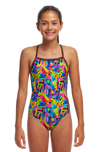 NEW! Funkita Girls Strapped In One Piece Colour Funk