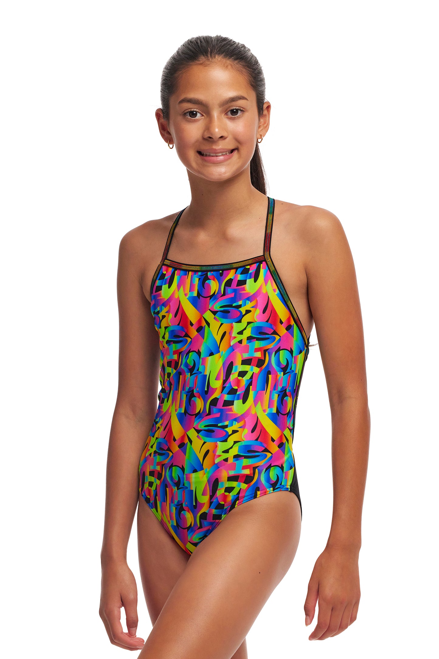 NEW! Funkita Girls Strapped In One Piece Colour Funk