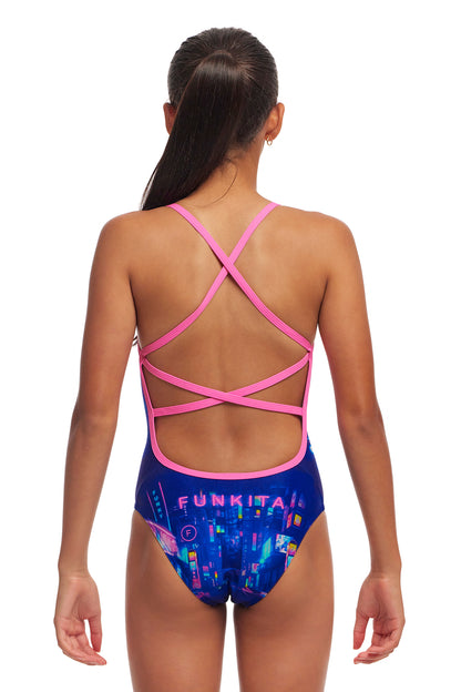 NEW! Funkita Girls Strapped In One Piece Cyber City