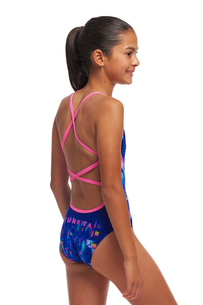 NEW! Funkita Girls Strapped In One Piece Cyber City