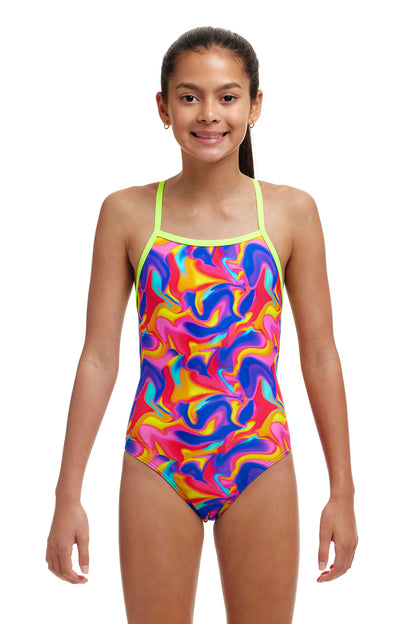 Funkita Girls Strapped In One Piece Summer Swirl