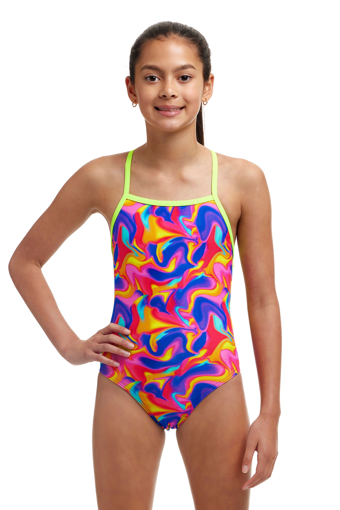 Funkita Girls Strapped In One Piece Summer Swirl