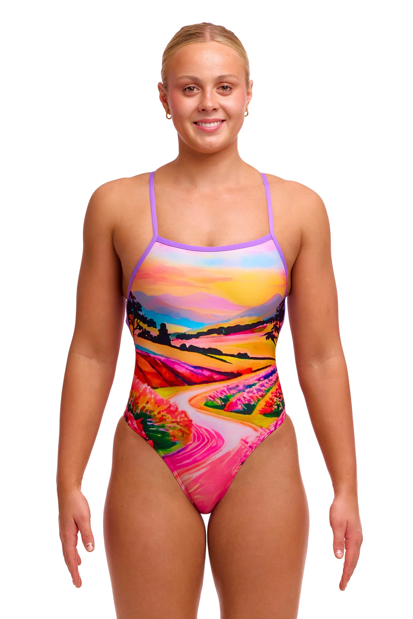 NEW! Funkita Ladies Strapped In One Piece Meadow Made-front view