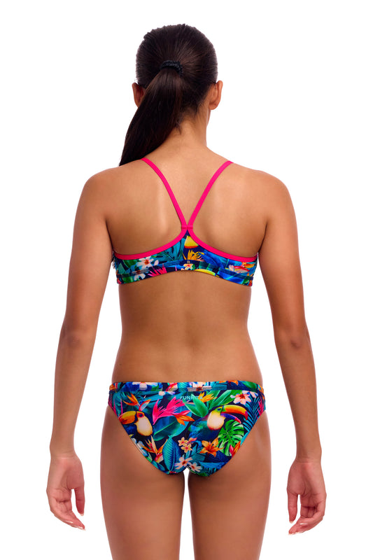 NEW! Funkita Girls Racerback Two Piece Birdie Wordie-rear view
