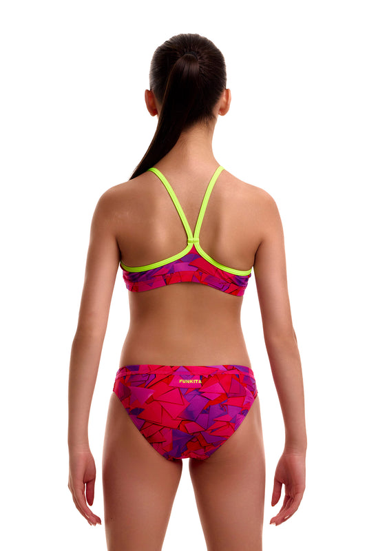 NEW! Funkita Girls Racerback Two Piece Try Pink-Girls Two Piece-[rear view]