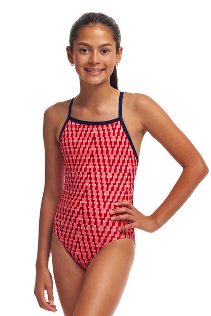 NEW! Funkita Girls Tie Me Tight One Piece Red Head