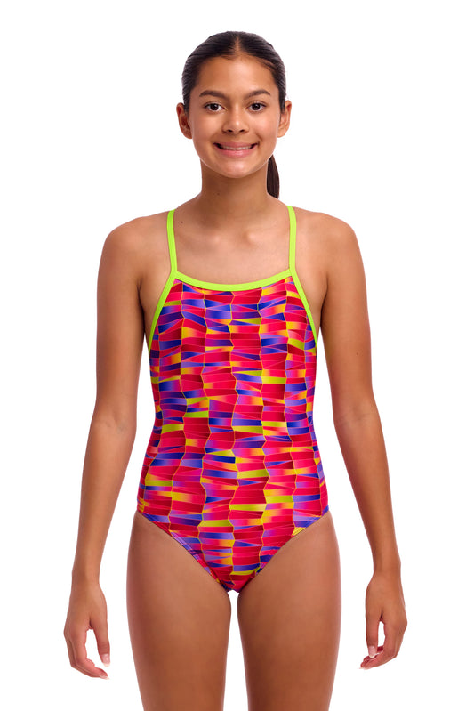 NEW! Funkita Girls Tie Me Tight One Piece Wriggle Walls-front view
