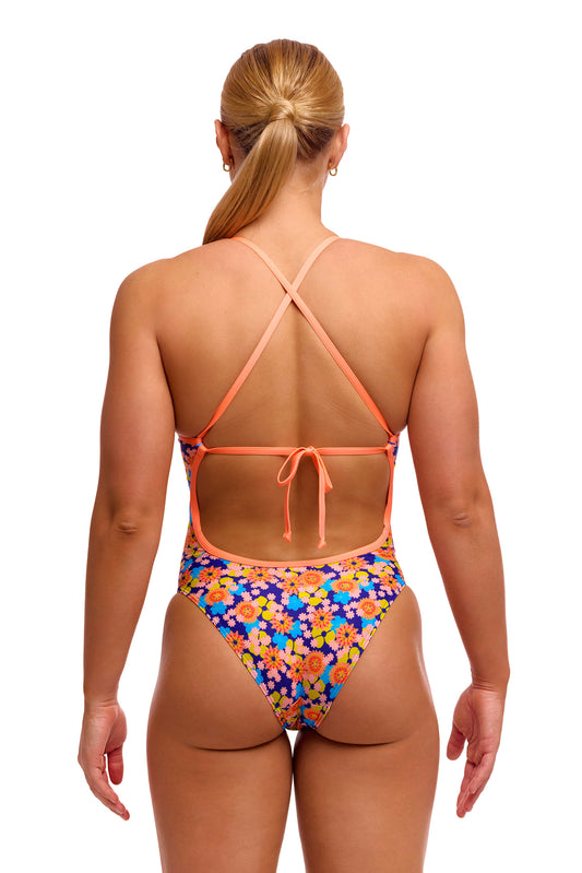 NEW! Funkita Ladies Tie Me Tight One Piece Killer Flowers-rear view