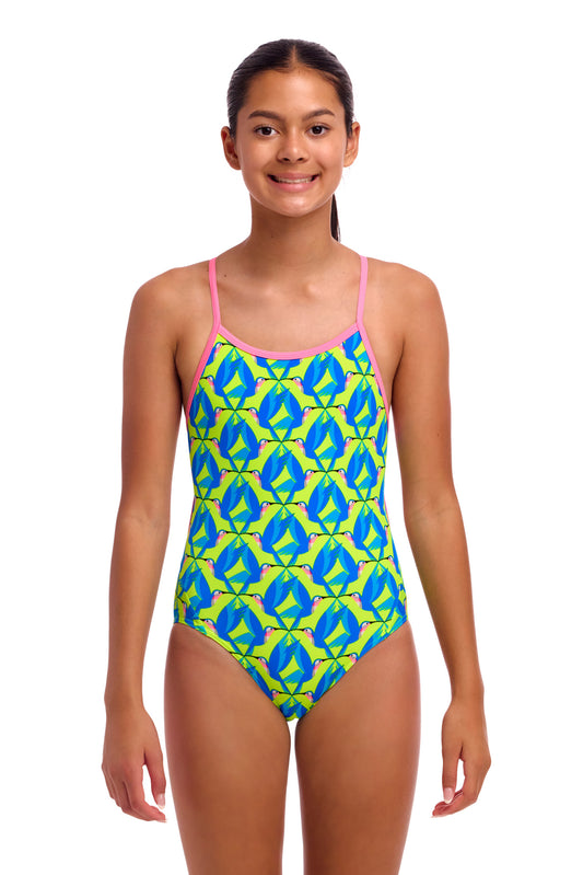 NEW! Funkita Girls Twisted One Piece Tweety Sweet-front view
