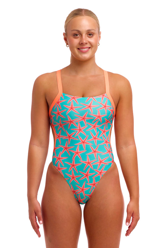 NEW! Funkita Ladies Brace Free One Piece Star Party-front view