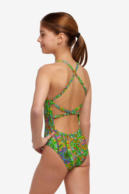 Funkita Girls Strapped In One Piece Minty Mixer