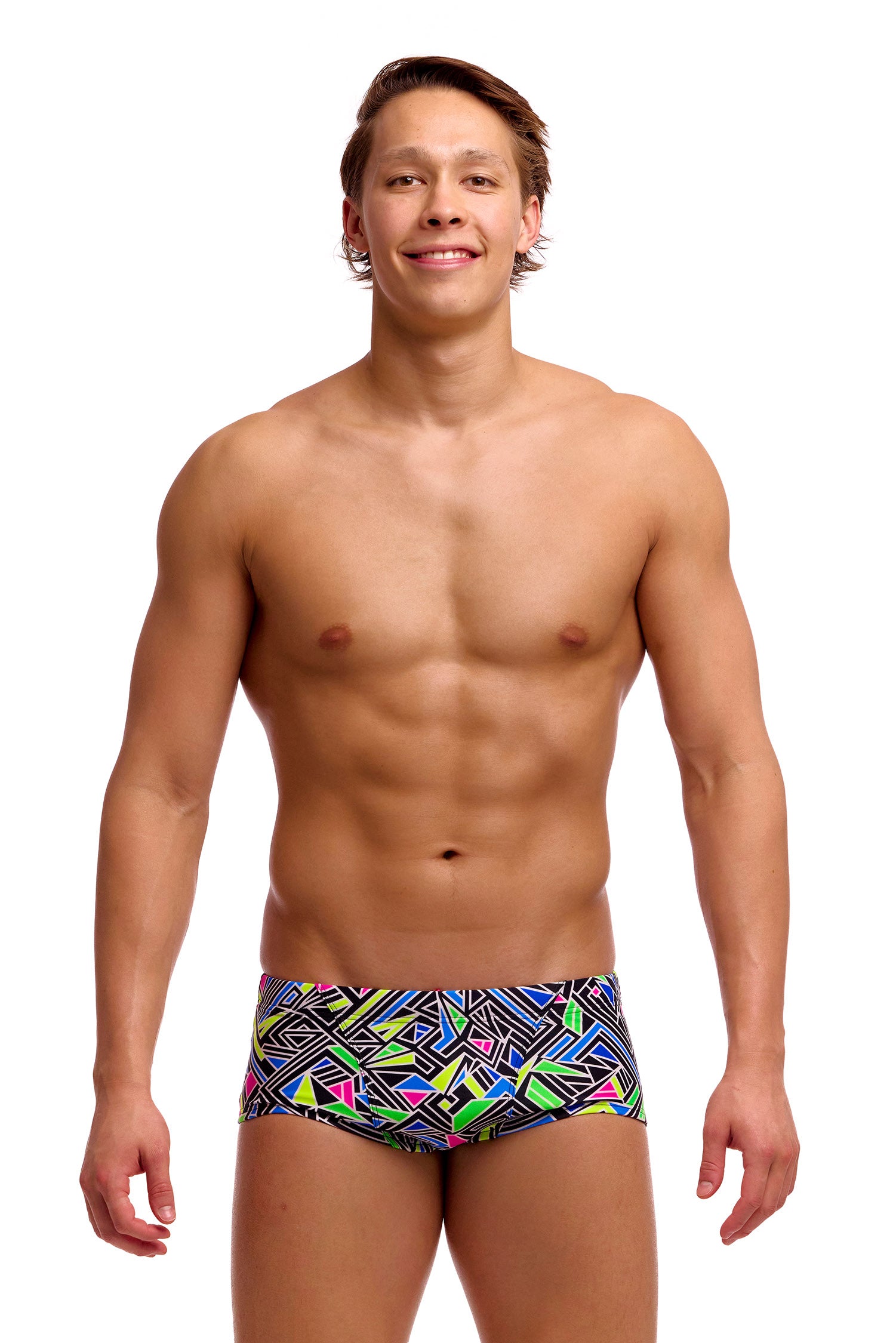 NEW! Funky Trunks Mens Classic Trunks Bits of Peace-front view