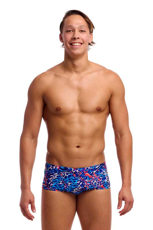 NEW! Funky Trunks Mens Classic Trunks Mad Cat-front view