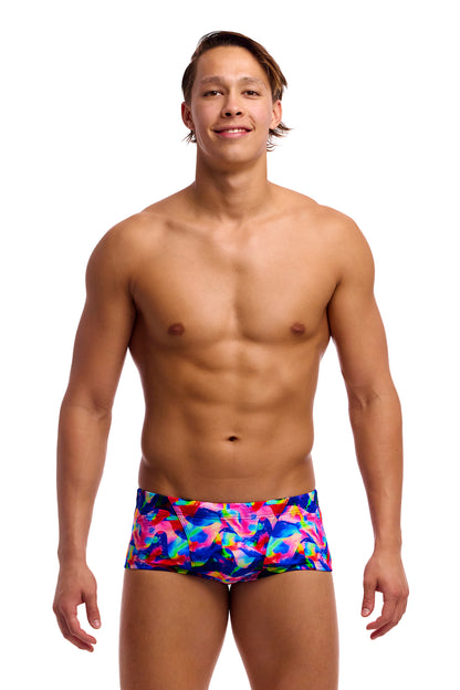 NEW! Funky Trunks Mens Classic Trunks Wet Wave-front view