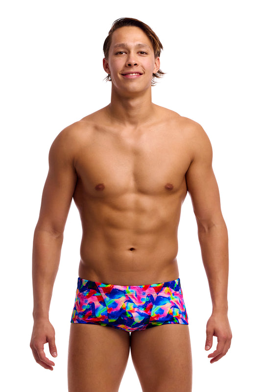 NEW! Funky Trunks Mens Classic Trunks Wet Wave-front view