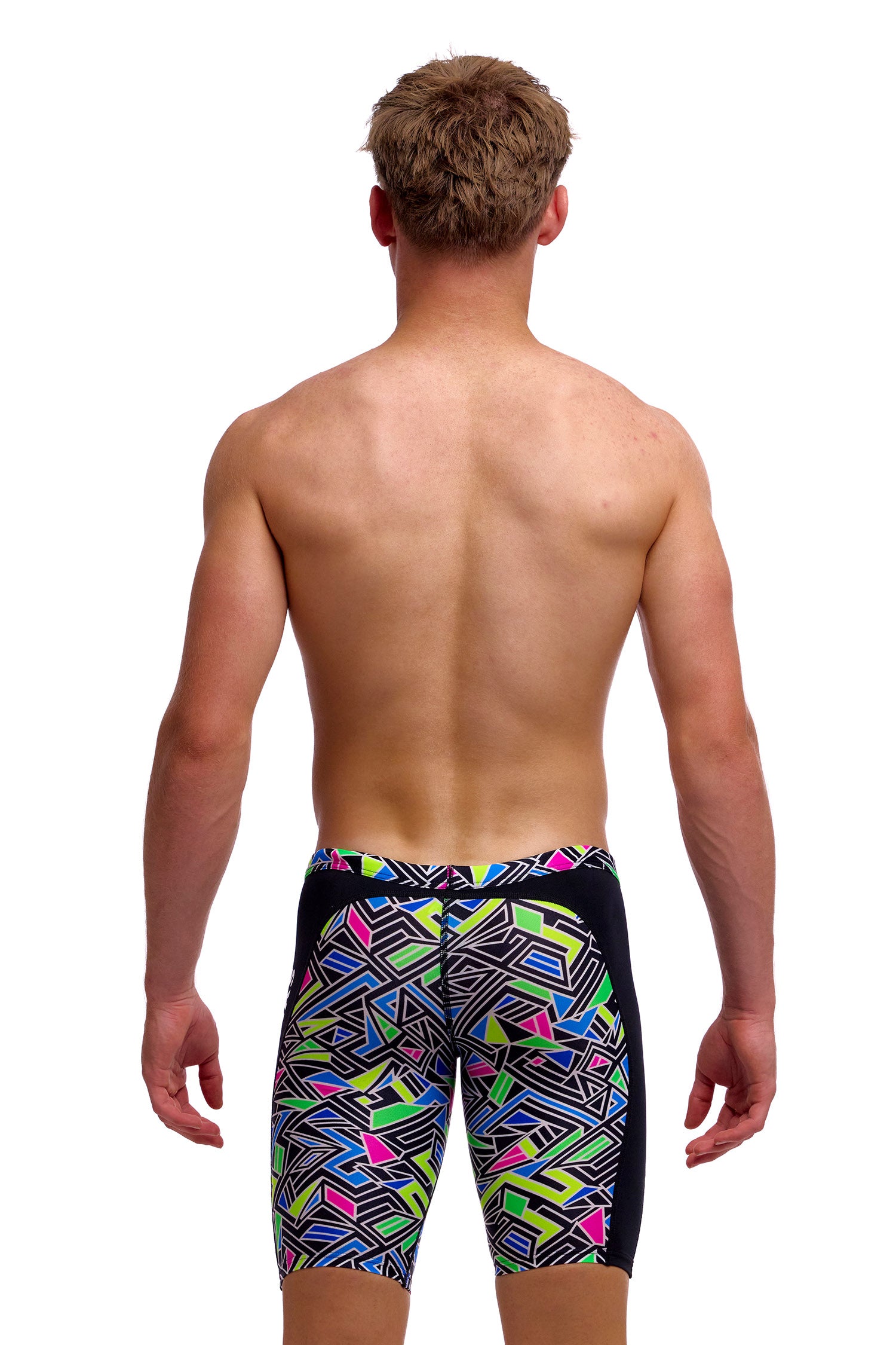 NEW! Funky Trunks Boys Training Jammers Bits of Peace-rear view