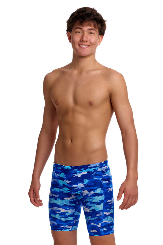 NEW! Funky Trunks Boys Training Jammers Clean Marine-Boys Training Jammers-[front view]