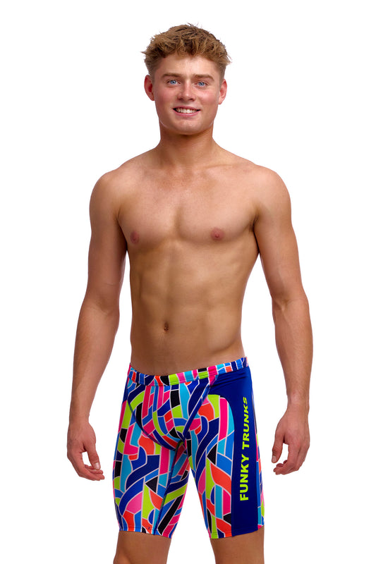 NEW! Funky Trunks Boys Training Jammers Fault Lines-front view