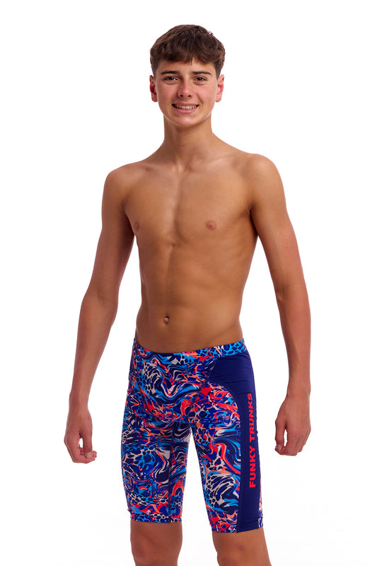 NEW! Funky Trunks Boys Training Jammers Mad Cat-front view