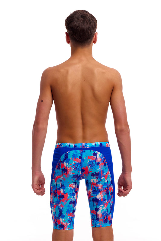 NEW! Funky Trunks Boys Training Jammers Messy Messy Messy-rear view