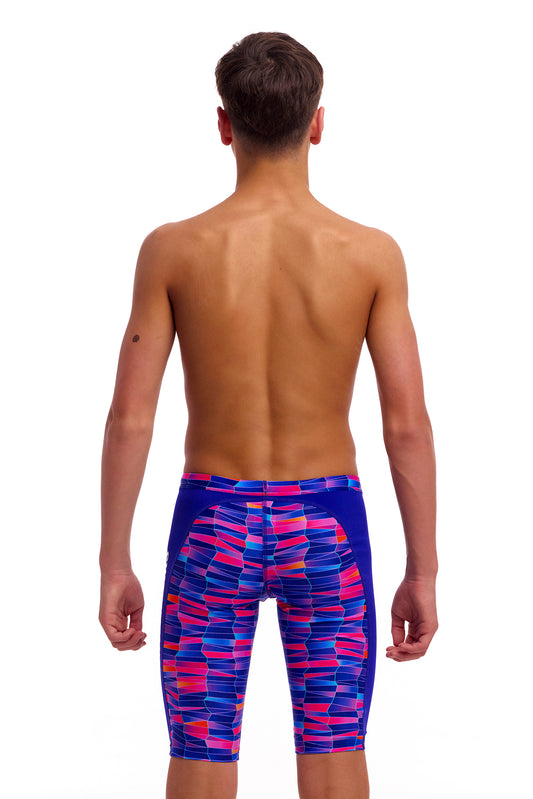 NEW! Funky Trunks Boys Training Jammers Warped Waves-rear view