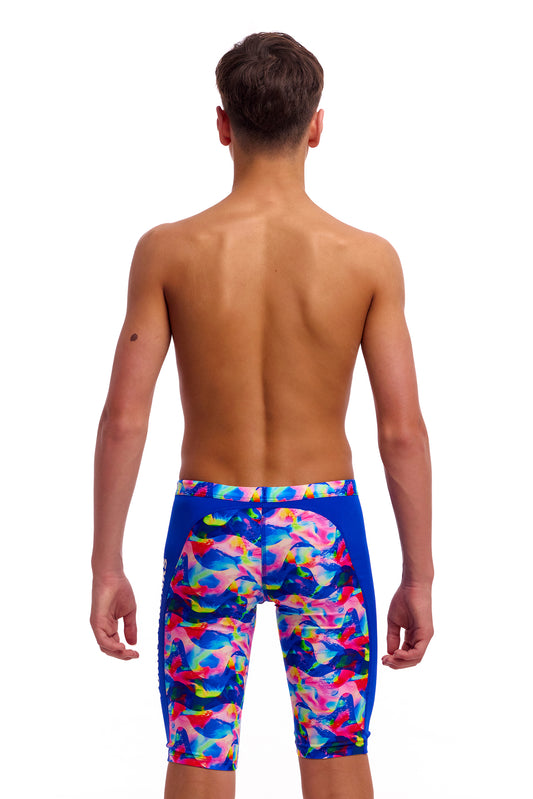 NEW! Funky Trunks Boys Training Jammers Wet Wave-rear view