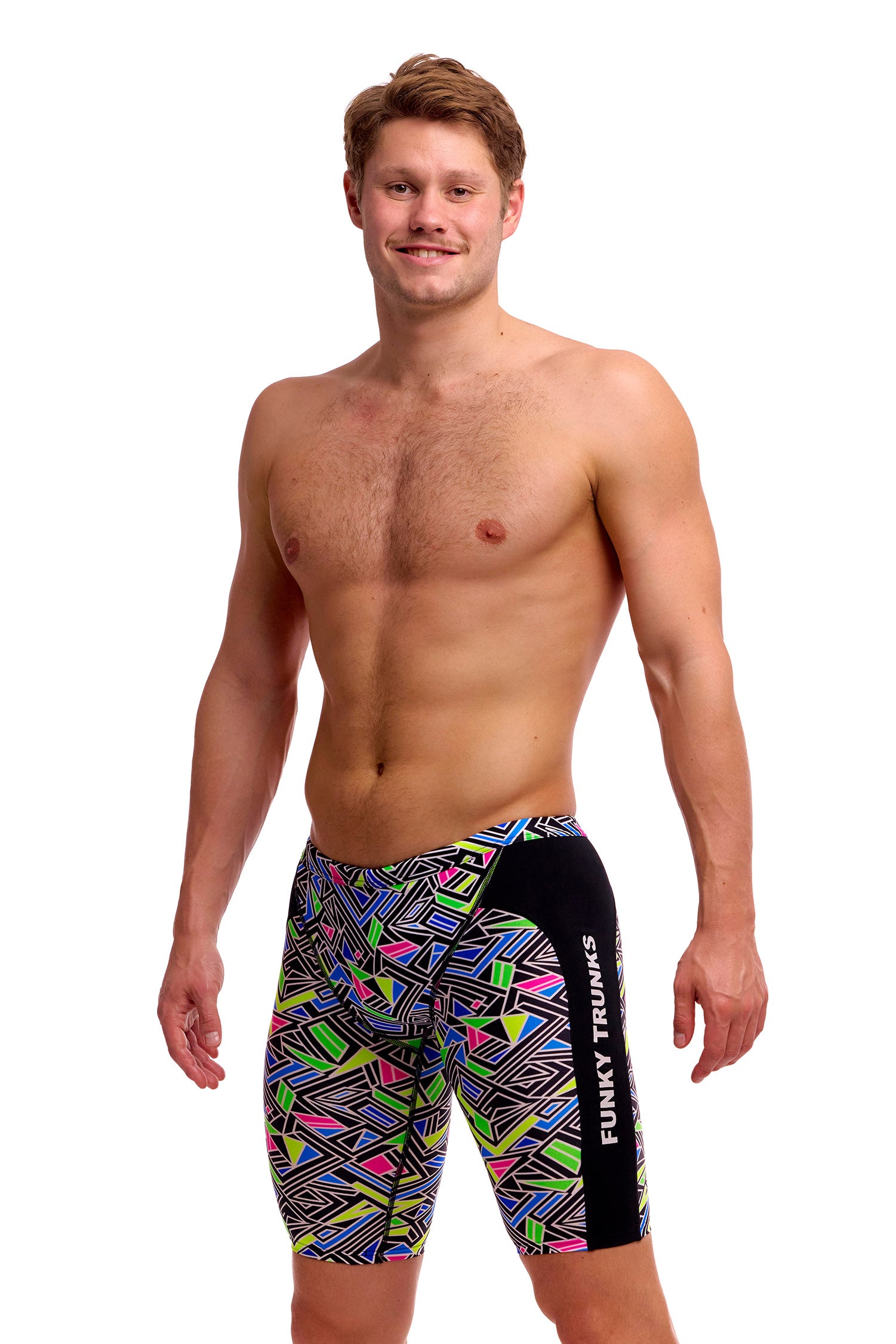 NEW! Funky Trunks Mens Training Jammers Bits Of Peace-front view