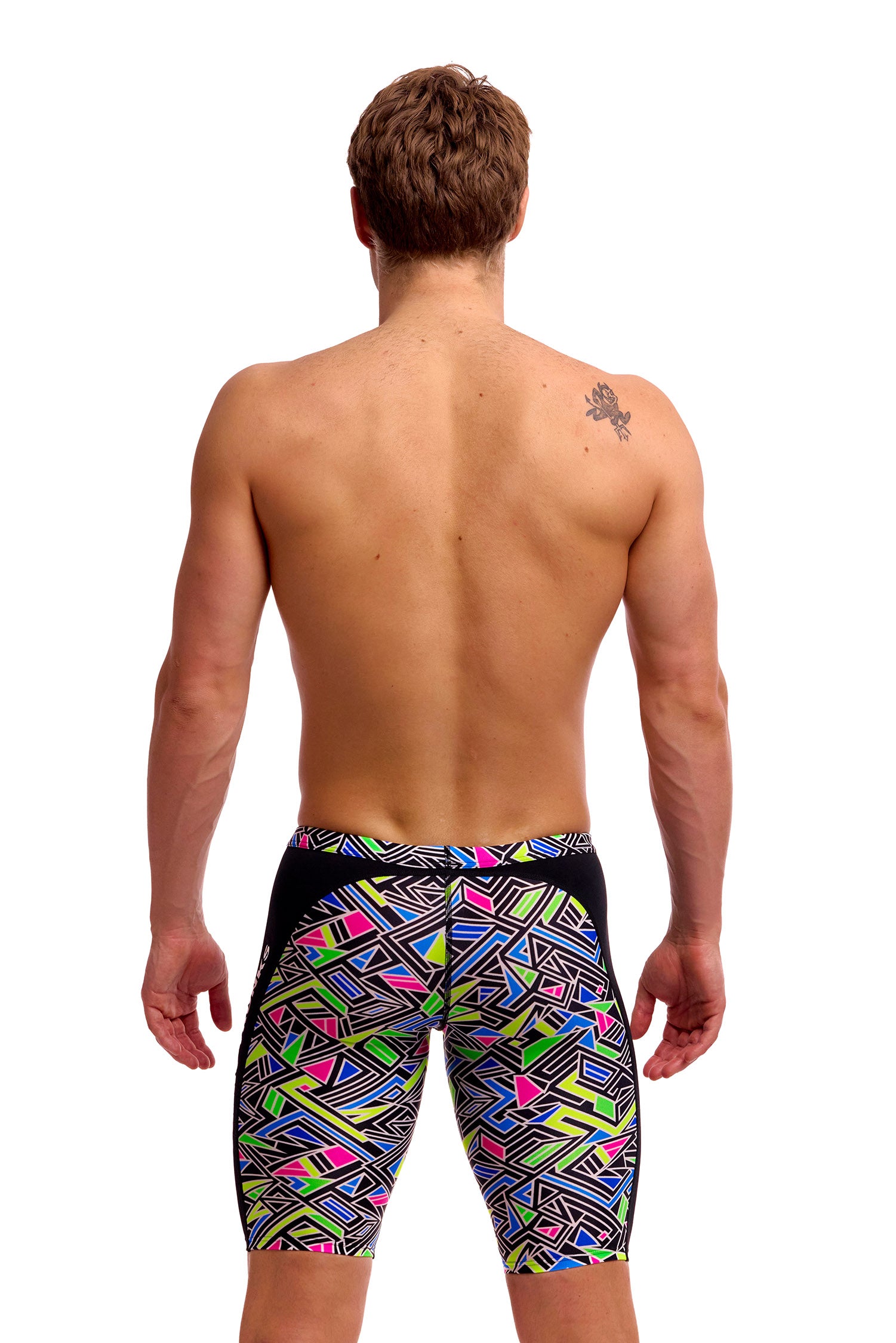 NEW! Funky Trunks Mens Training Jammers Bits Of Peace-rear view