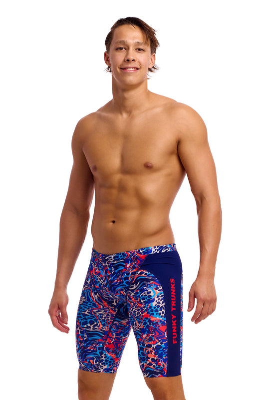 NEW! Funky Trunks Mens Training Jammers Mad Cat-front view