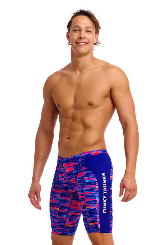 NEW! Funky Trunks Mens Training Jammers Warped Waves-front view