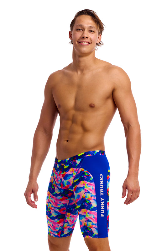 NEW! Funky Trunks Mens Training Jammers Wet Wave-front view