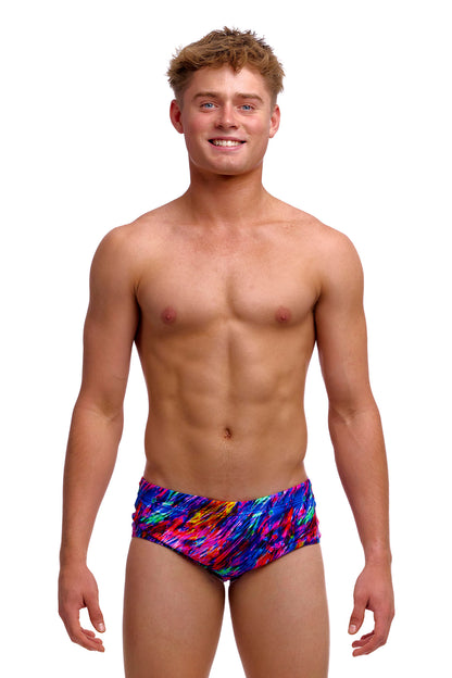 NEW! Funky Trunks Boys Sidewinder Trunks Big Bang-front view
