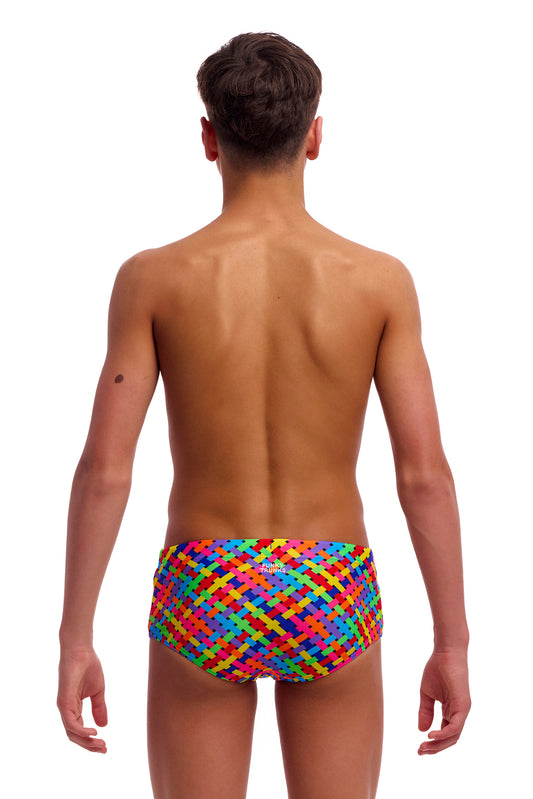 NEW! Funky Trunks Boys Sidewinder Trunks Bread Basket-rear view