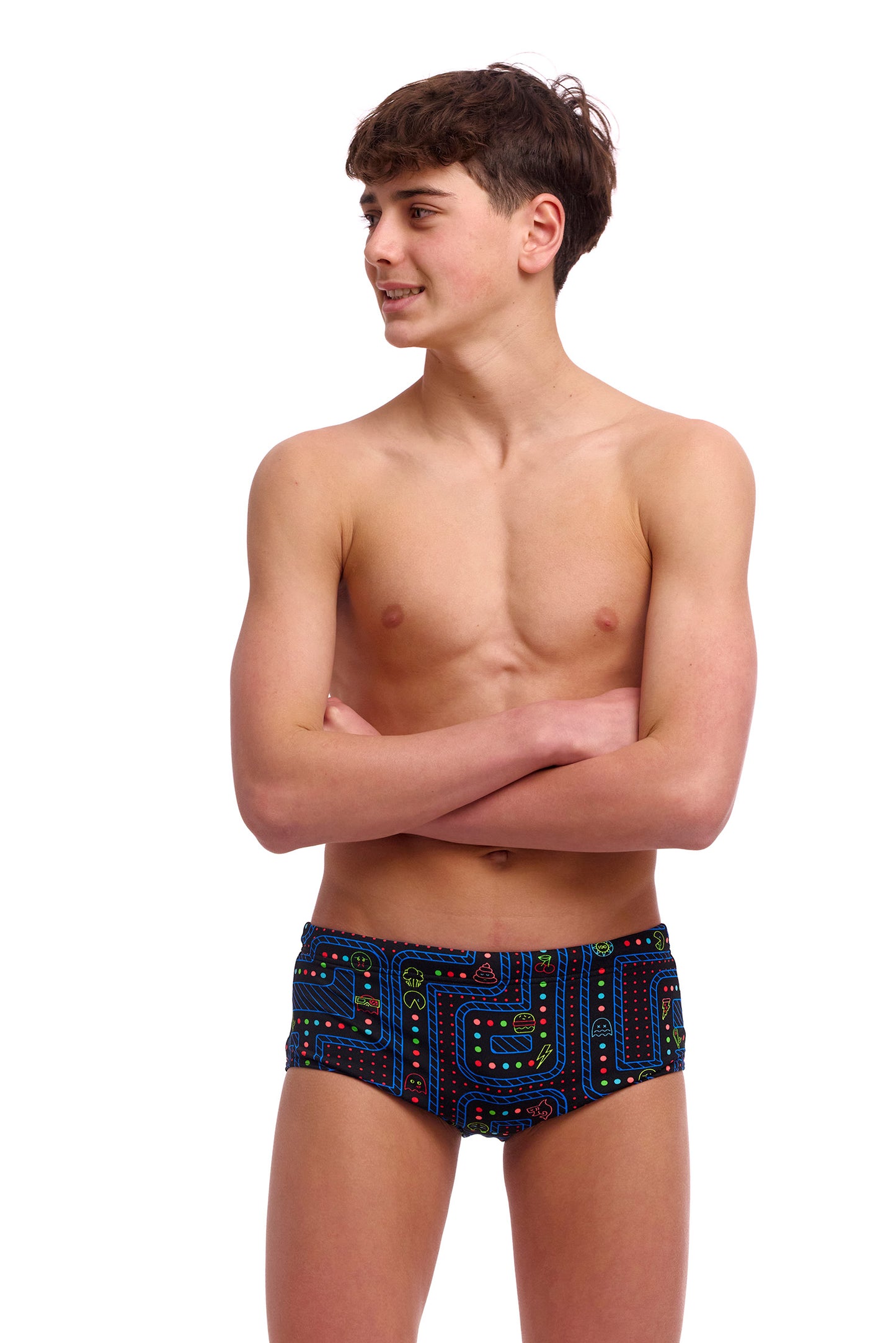 NEW! Funky Trunks Boys Sidewinder Trunks Chomp Chomp