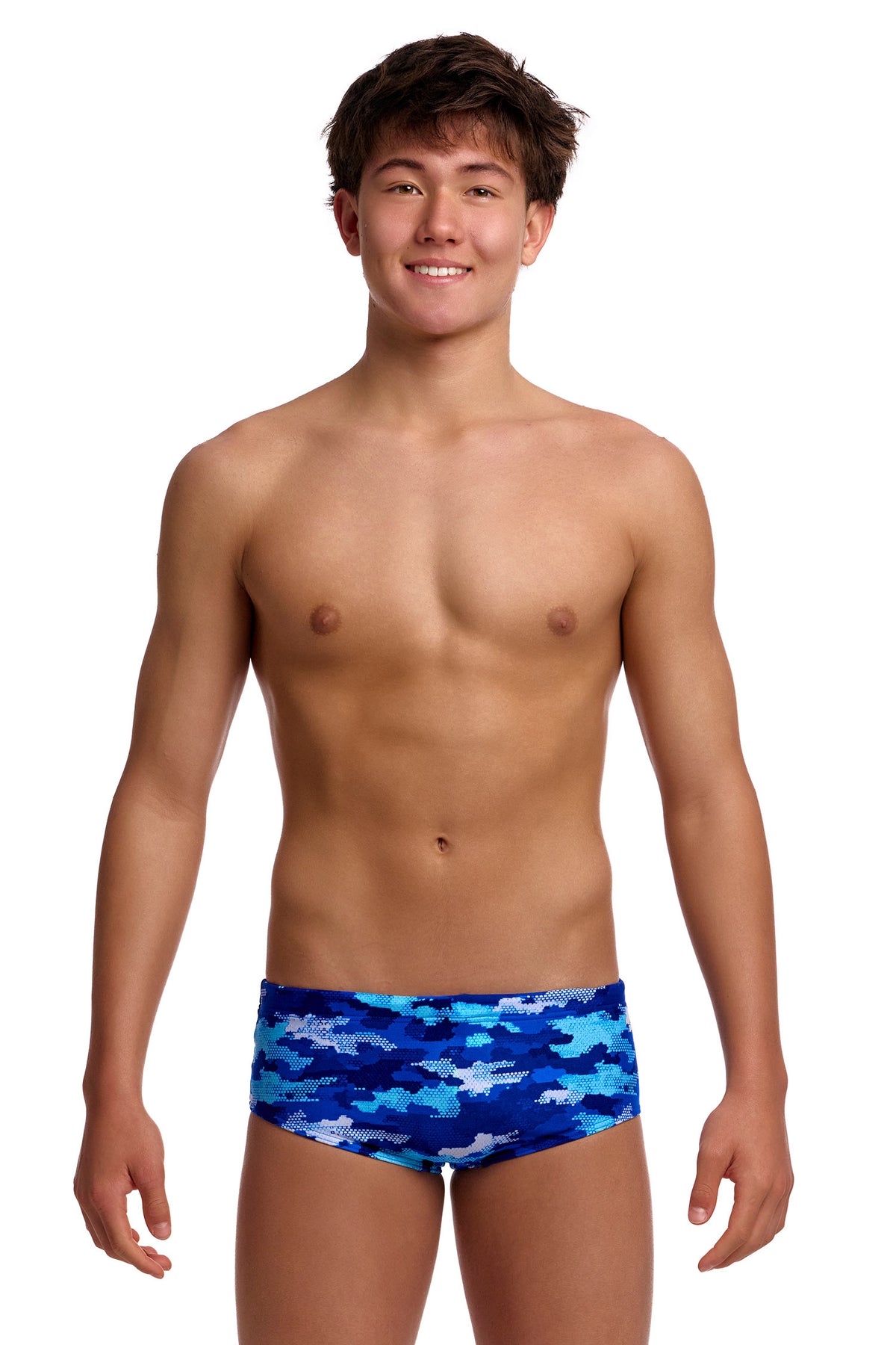 NEW! Funky Trunks Boys Sidewinder Trunks Clean Marine-Boys Sidewinder Trunks-[front view]