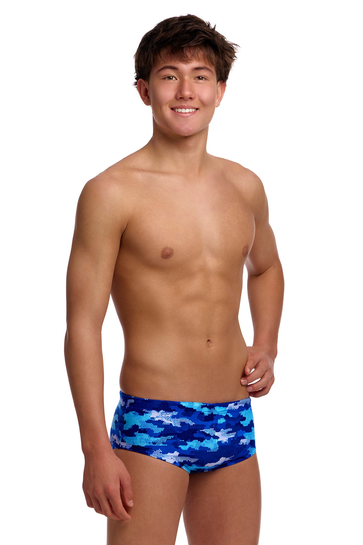 NEW! Funky Trunks Boys Sidewinder Trunks Clean Marine