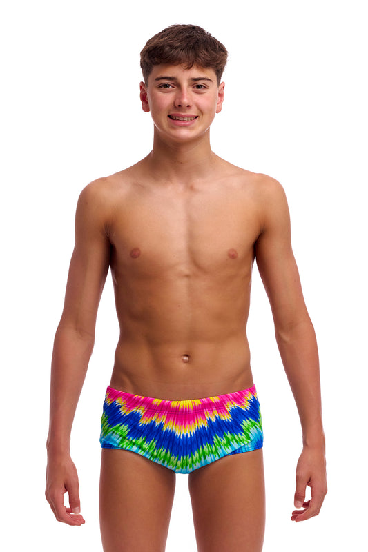 NEW! Funky Trunks Boys Sidewinder Trunks Fly Time-front view