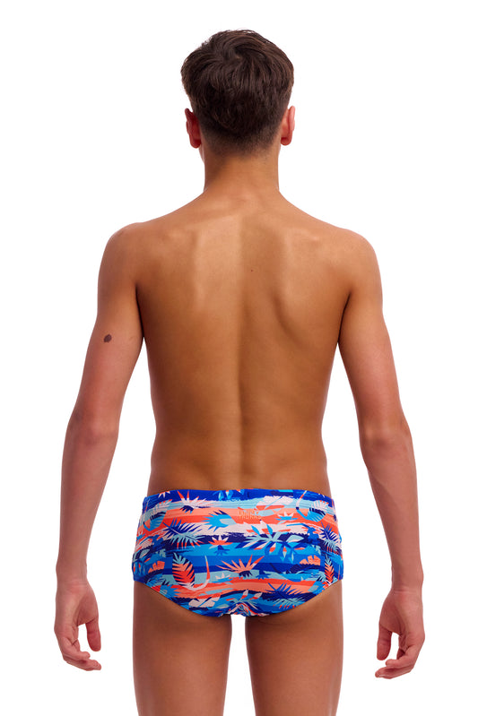 NEW! Funky Trunks Boys Sidewinder Trunks Forever Fossil-rear view