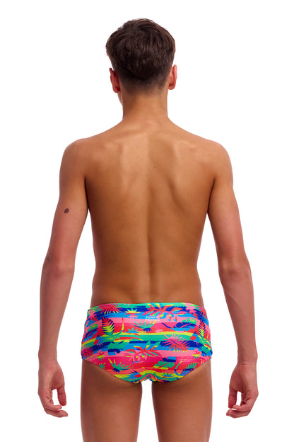 NEW! Funky Trunks Boys Sidewinder Trunks Free Foliage-rear view