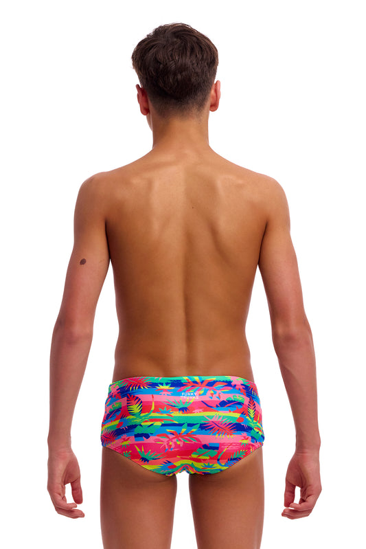 NEW! Funky Trunks Boys Sidewinder Trunks Free Foliage-rear view