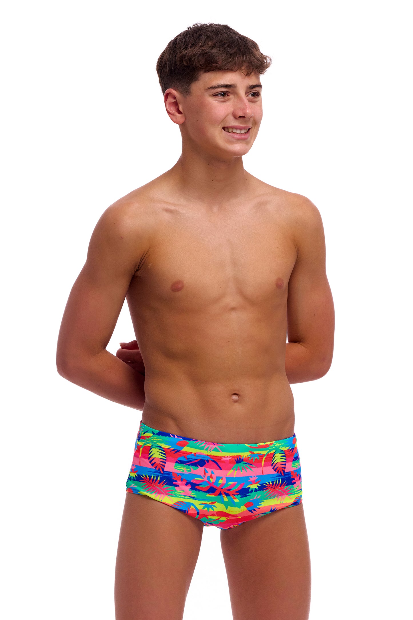 NEW! Funky Trunks Boys Sidewinder Trunks Free Foliage