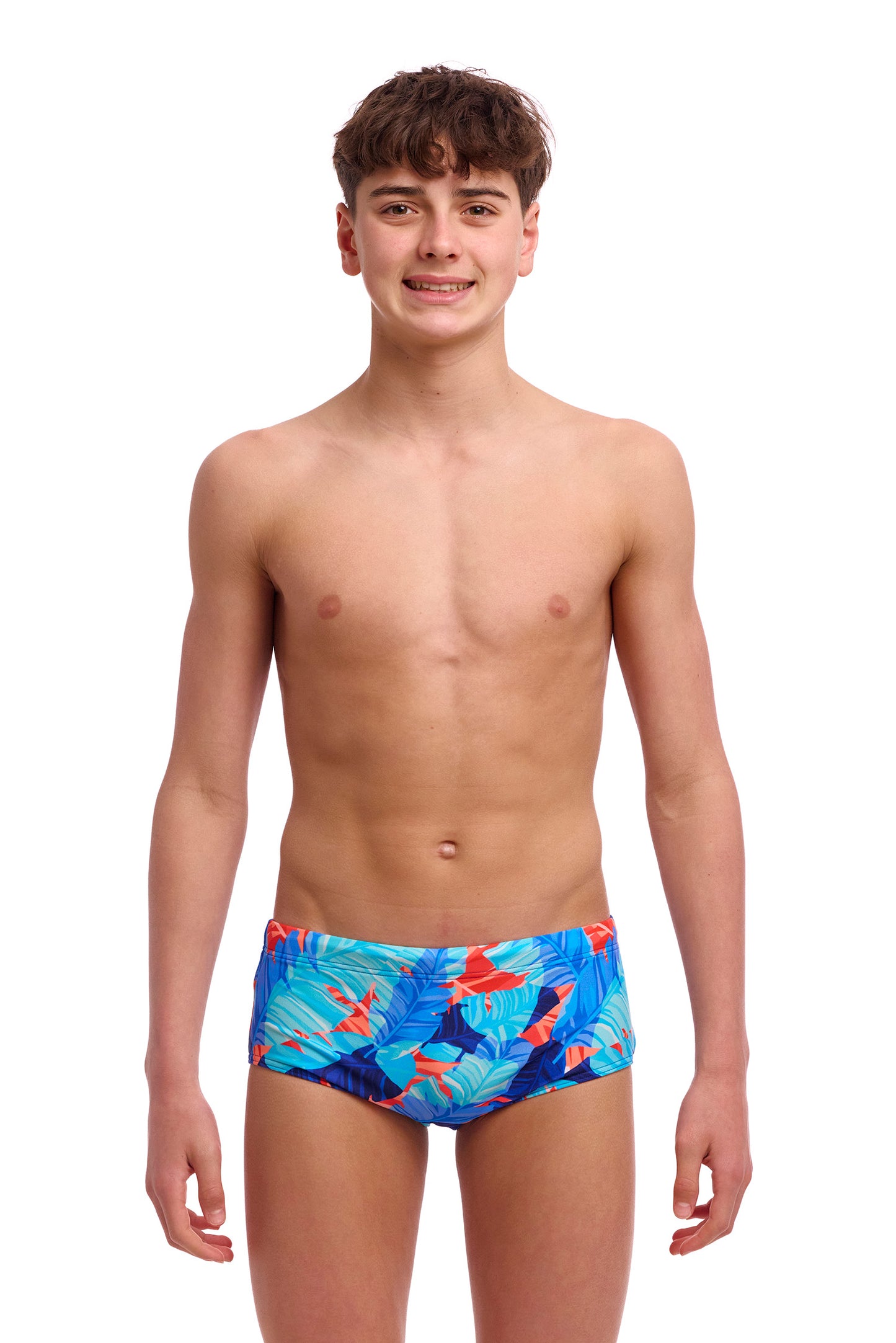 NEW! Funky Trunks Boys Sidewinder Trunks Lotsa Leaves